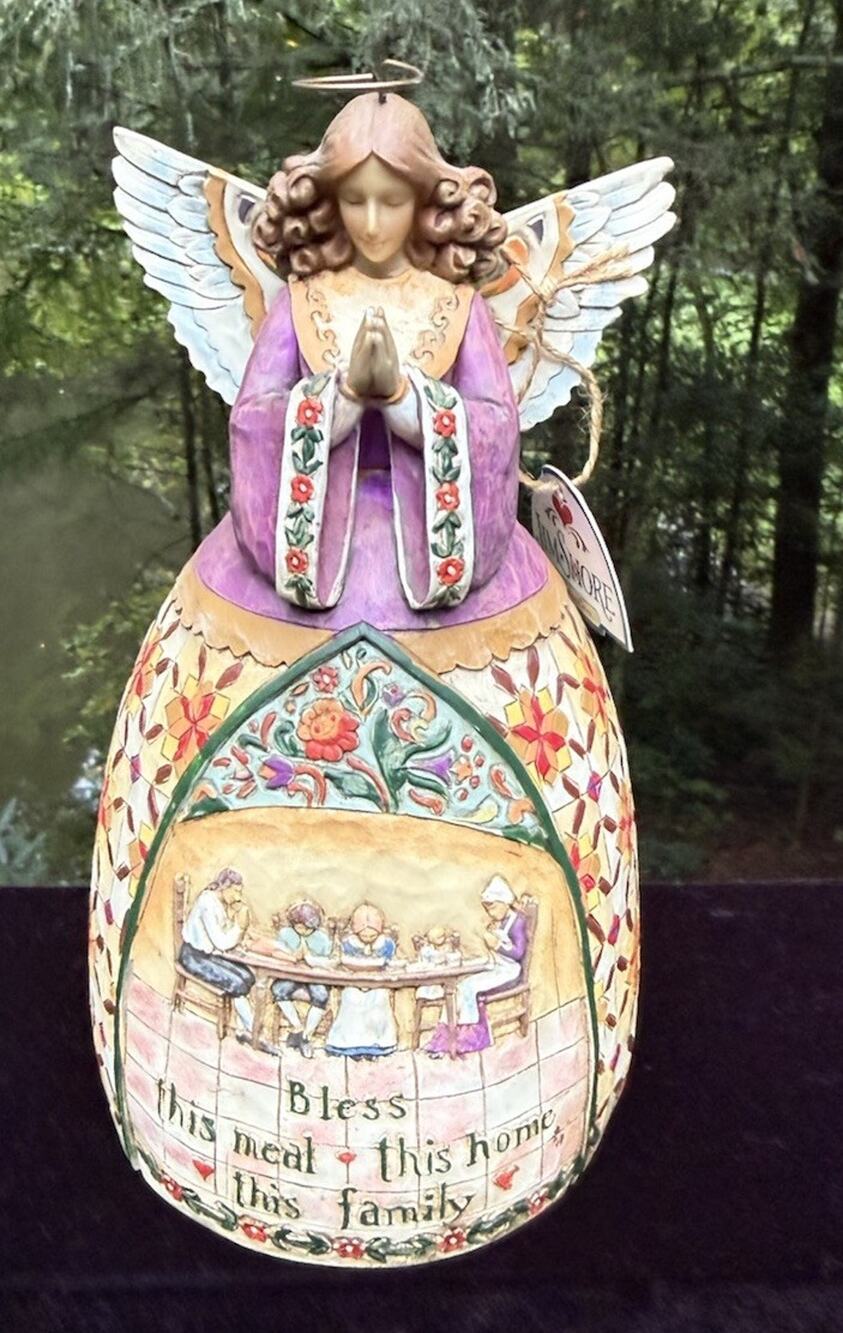 Rare Vtg Jim Shore A Prayer of Thankfulness Dinner Blessing Angel EUC W Tags